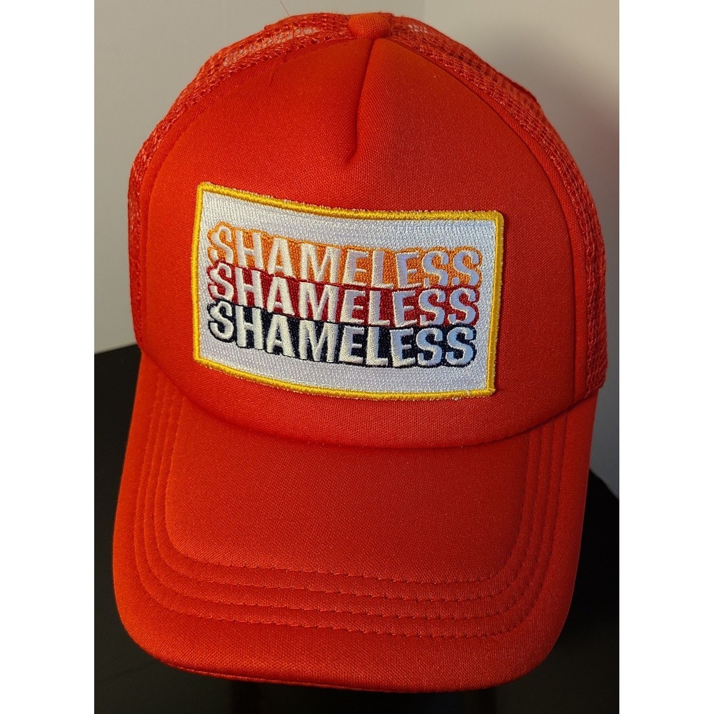 SHAMELESS Patch Trucker Hat Snapback Cap Red Streetwear